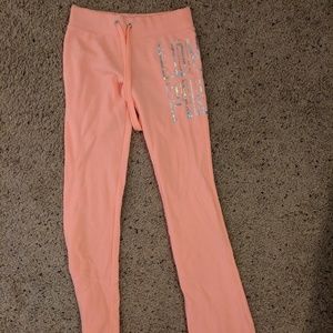 Coral Victoria's Secret sweatpants